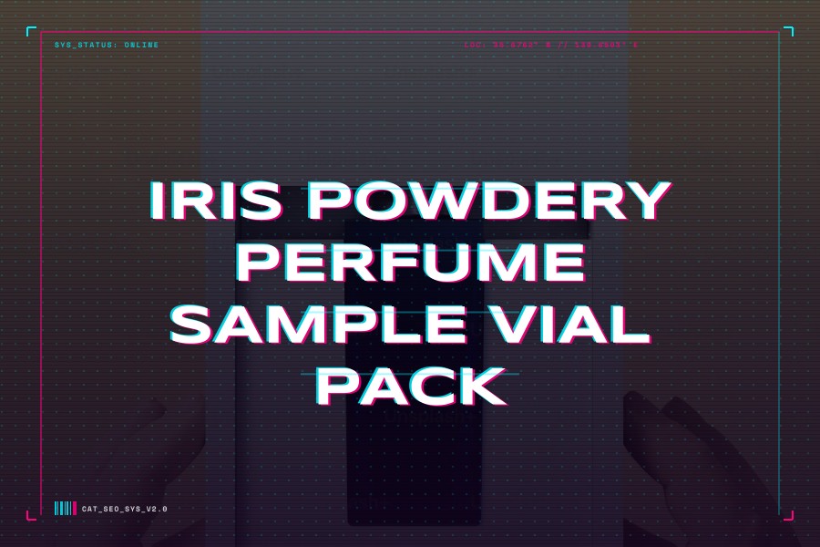 iris powdery perfume sample vial pack